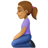 跪着的女人:中等肤色emoji素材一 160x160像素