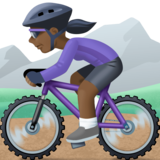 女子山地自行车:深色肤色emoji素材一 160x160像素