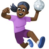 打手球的女人:深色肤色emoji素材一 160x160像素