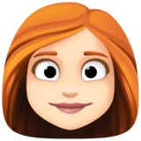 女:浅肤色,红头发emoji素材一 160x160像素