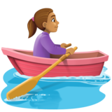 女子划艇:中等肤色emoji素材一 160x160像素