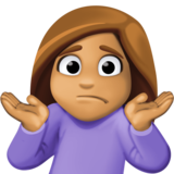 女人耸肩:中等肤色emoji素材一 160x160像素