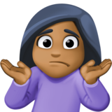 女人耸肩:中黑肤色emoji素材一 160x160像素