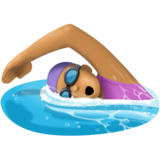 女子游泳:中等肤色emoji素材一 160x160像素