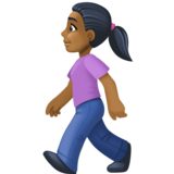 行走的女人:中黑肤色emoji素材一 160x160像素