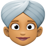 戴头巾的女人:中等肤色emoji素材一 160x160像素