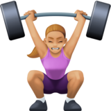 女子举重:中浅肤色emoji素材一 160x160像素