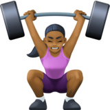 女性举重:中等深色肤色emoji素材一 160x160像素