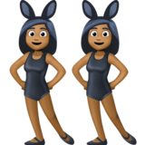 有兔子耳朵聚会的女人,5型emoji素材一 160x160像素