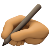 写字的手:中等肤色emoji素材一 160x160像素