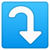 右箭头向下弯曲emoji素材一 160x160像素