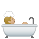 洗澡者:中等浅肤色emoji素材一 160x160像素