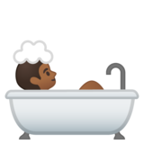 洗澡者:中等深色肤色emoji素材一 160x160像素