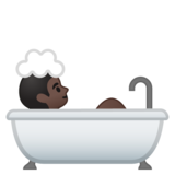 洗澡者:深色肤色emoji素材一 160x160像素