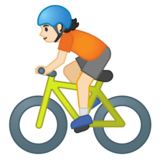 个人骑车：浅肤色emoji素材一 160x160像素