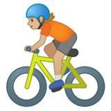 个人骑车：中等浅肤色emoji素材一 160x160像素