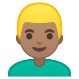 男士:中等肤色,金发emoji素材一 160x160像素