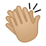 拍手:中等浅肤色emoji素材一 160x160像素