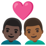 情侣: 男人男人较深肤色中等-深肤色emoji素材一 160x160像素