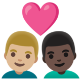 情侣: 男人男人中等-浅肤色较深肤色emoji素材一 160x160像素