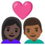 情侣: 女人男人较深肤色中等-深肤色emoji素材一 160x160像素