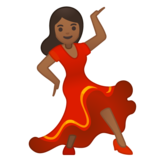 女子舞蹈:中黑肤色emoji素材一 160x160像素