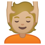 按摩者:中浅肤色emoji素材一 160x160像素