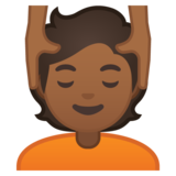 按摩者:中黑肤色emoji素材一 160x160像素