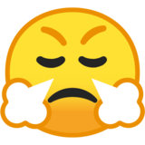 愤怒、鼻子冒白气的脸emoji素材一 160x160像素