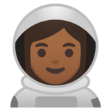 女宇航员:中黑肤色emoji素材一 160x160像素