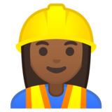 女建筑工人:中深色肤色emoji素材一 160x160像素