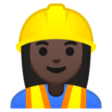女建筑工人:深色肤色emoji素材一 160x160像素