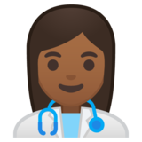 女卫生员:中黑肤色emoji素材一 160x160像素