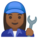 女机械工:中等深色肤色emoji素材一 160x160像素