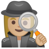 女侦探:中等浅肤色emoji素材一 160x160像素