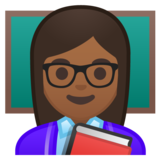 女老师:中黑肤色emoji素材一 160x160像素