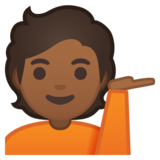 单手举起的人:中黑肤色emoji素材一 160x160像素