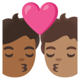亲吻: 成人成人中等-深肤色中等肤色emoji素材一 160x160像素