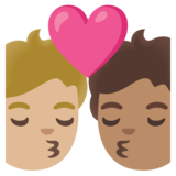 亲吻: 成人成人中等-浅肤色中等肤色emoji素材一 160x160像素