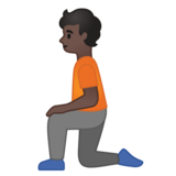 下跪者:深色肤色emoji素材一 160x160像素