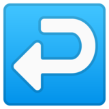 右箭头向左弯曲emoji素材一 160x160像素