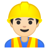 男建筑工人:浅肤色emoji素材一 160x160像素