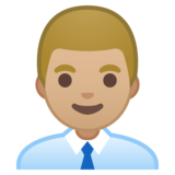 男职员:中浅肤色emoji素材一 160x160像素