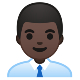 男士办公室工作人员:深色肤色emoji素材一 160x160像素