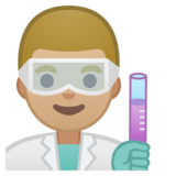 男科学家:中浅肤色emoji素材一 160x160像素