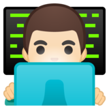 男技术员:浅肤色emoji素材一 160x160像素