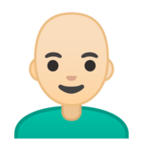 男:肤色浅,秃顶emoji素材一 160x160像素