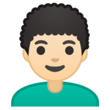 男:肤色浅,卷发emoji素材一 160x160像素