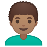 男士:中等肤色,卷发emoji素材一 160x160像素