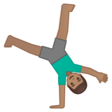 侧手翻的男人:中等肤色emoji素材一 160x160像素